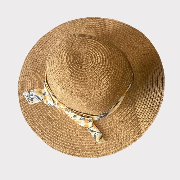 Sun Hat with Floral Ribbon - Picture 1 of 6